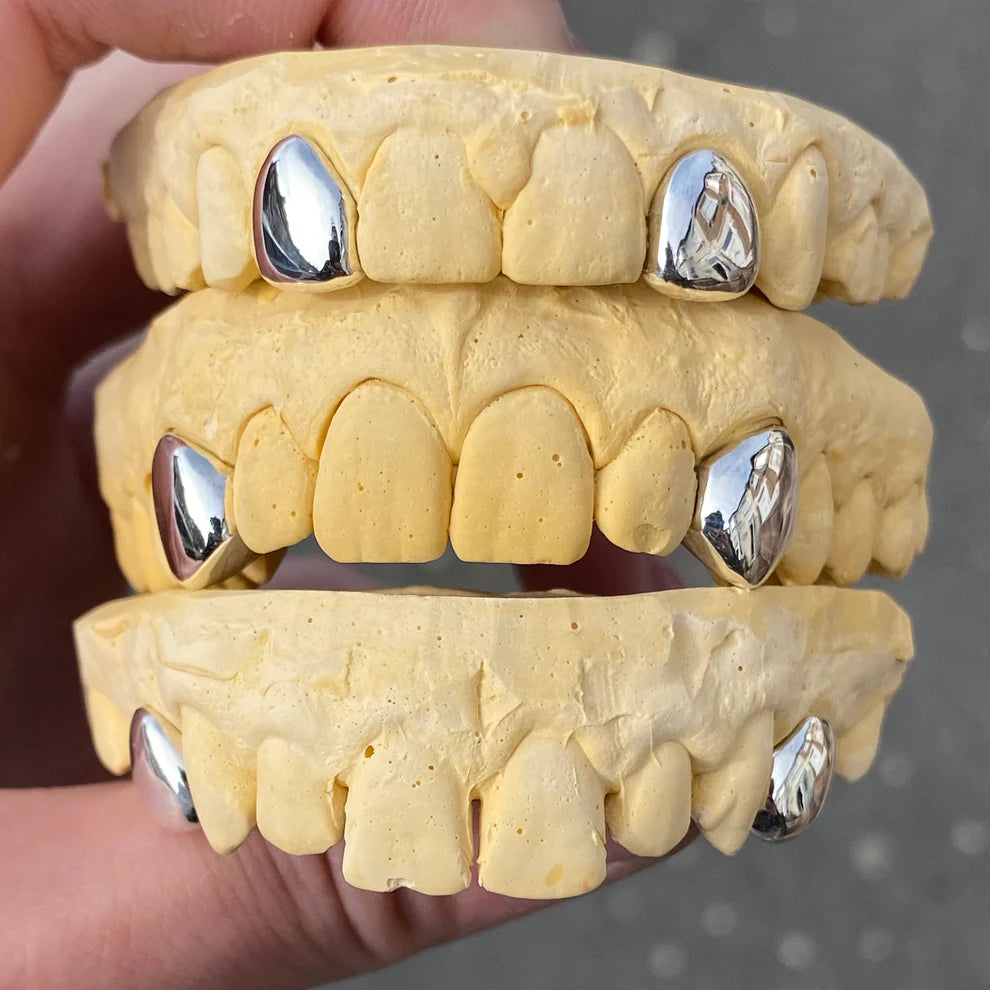 Temporary Silver Rear Tooth Cap SILVER TOOTH CAPS – GrilledUpUK